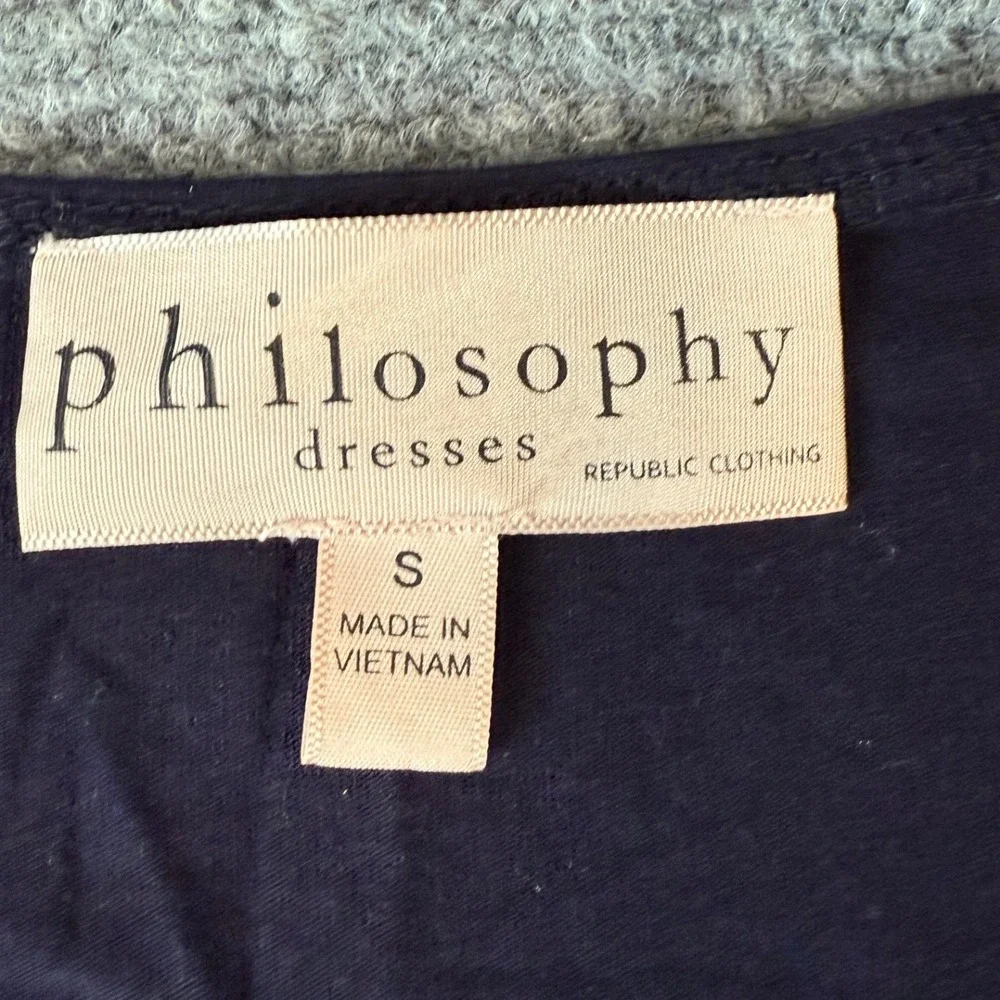 Philosophy Republic Clothing Navy Blue Long Sleeve Casual Dress - Women's Small‎